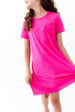 Hot Pink T-Shirt Dress - Aaria Tees Aaria Tees