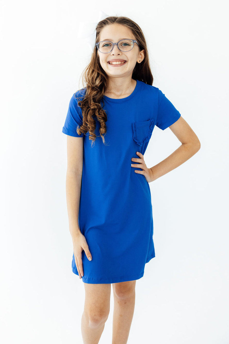Royal Blue T-Shirt Dress - Aaria Tees Aaria Tees