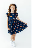 Auburn Blue Aubie Flutter Twirl Dress - Aaria Tees Aaria Tees