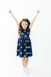 Auburn Blue Aubie Flutter Twirl Dress - Aaria Tees Aaria Tees