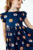 Auburn Blue Aubie Flutter Twirl Dress - Aaria Tees Aaria Tees