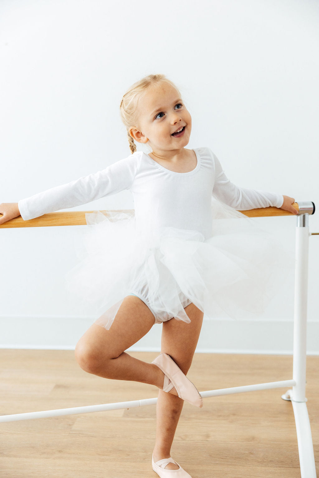 White Velvet L/S Tutu Leotard - Aaria Tees Aaria Tees