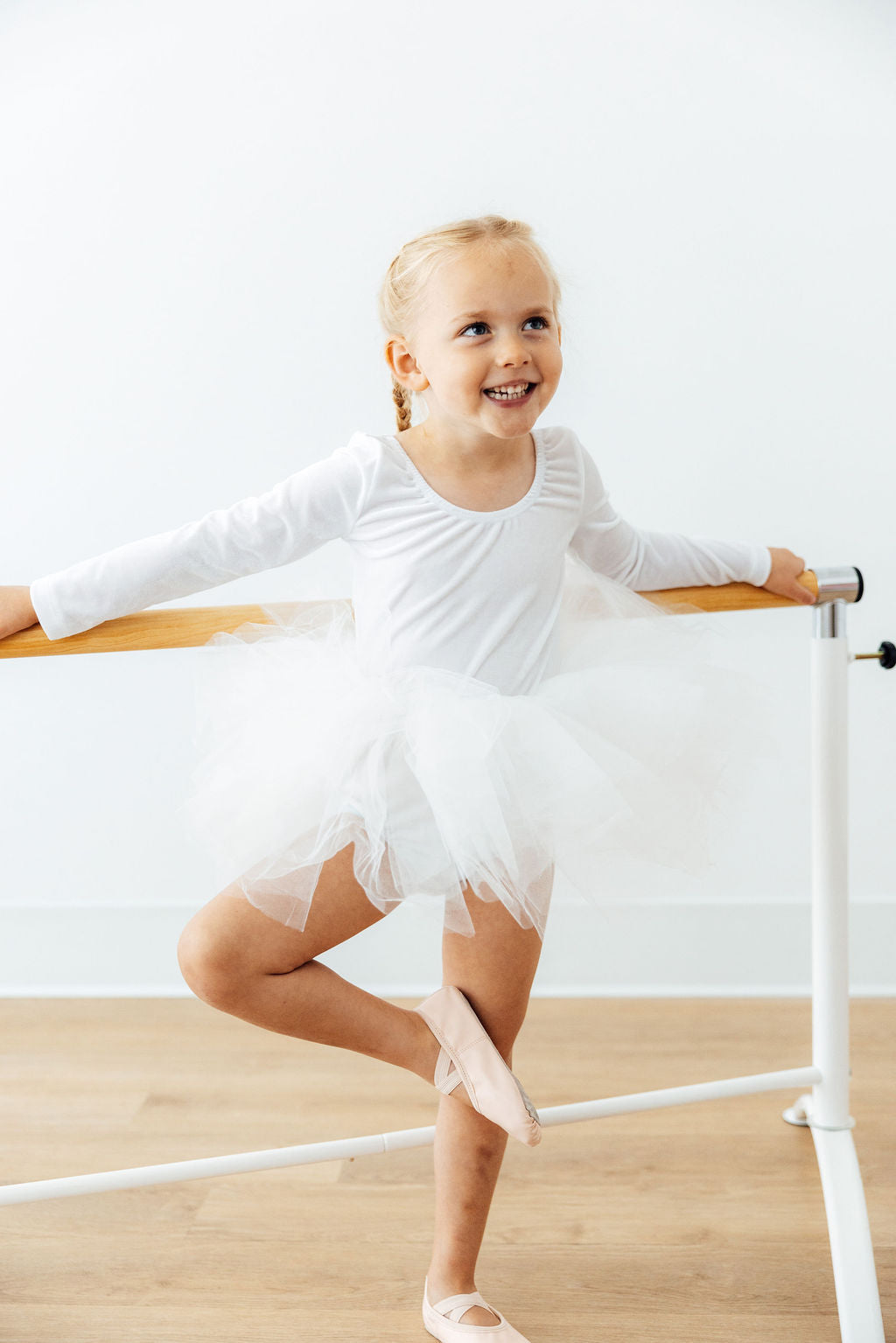 White Velvet L/S Tutu Leotard - Aaria Tees Aaria Tees