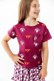 Virginia Tech Maroon Hokie Ruffle Pocket Tee - Aaria Tees Aaria Tees