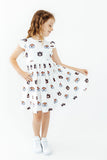 Auburn White Aubie Flutter Twirl Dress - Aaria Tees Aaria Tees