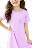 Bright Lilac T-Shirt Dress - Aaria Tees Aaria Tees