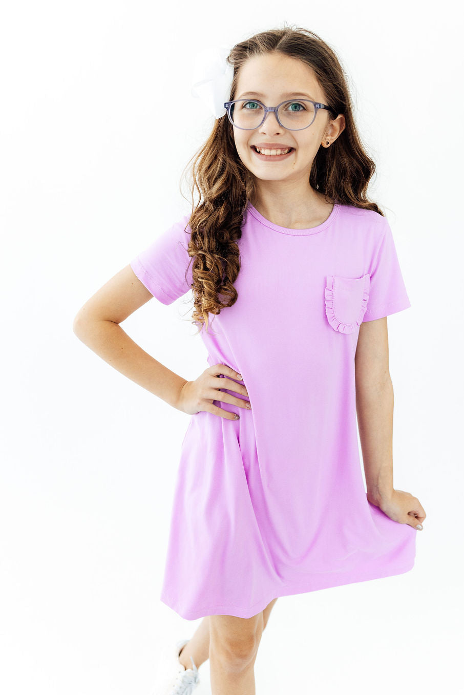 Bright Lilac T-Shirt Dress - Aaria Tees Aaria Tees