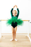 Hunter Green Velvet L/S Tutu Leotard - Aaria Tees Aaria Tees