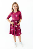 Virginia Tech Maroon Hokie 3/4 Sleeve Pocket Twirl Dress - Aaria Tees Aaria Tees