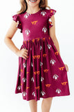 Virginia Tech Maroon Hokie Flutter Twirl Dress - Aaria Tees Aaria Tees