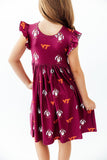 Virginia Tech Maroon Hokie Flutter Twirl Dress - Aaria Tees Aaria Tees