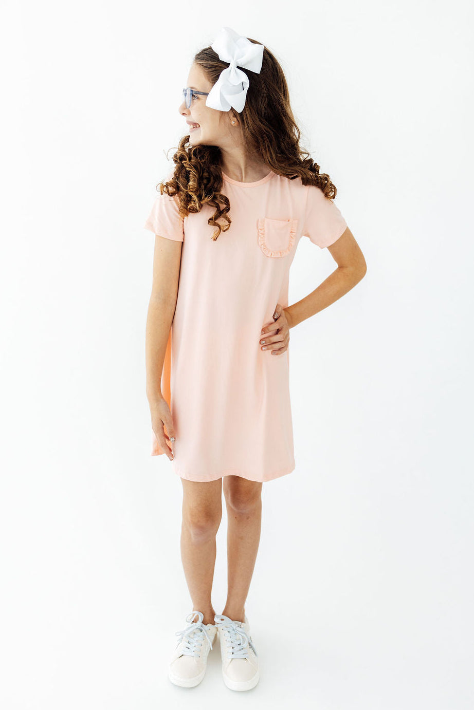 Peach T-Shirt Dress - Aaria Tees Aaria Tees