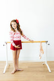 Candy Cane Ballet L/S Twirl Leotard - Aaria Tees Aaria Tees