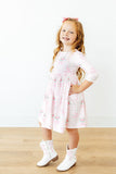 Big Sister Floral 3/4 Sleeve Pocket Twirl Dress - Aaria Tees Aaria Tees