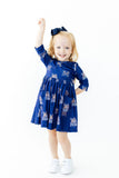 Montana State University Blue Bobcat 3/4 Sleeve Pocket Twirl Dress - Aaria Tees Aaria Tees