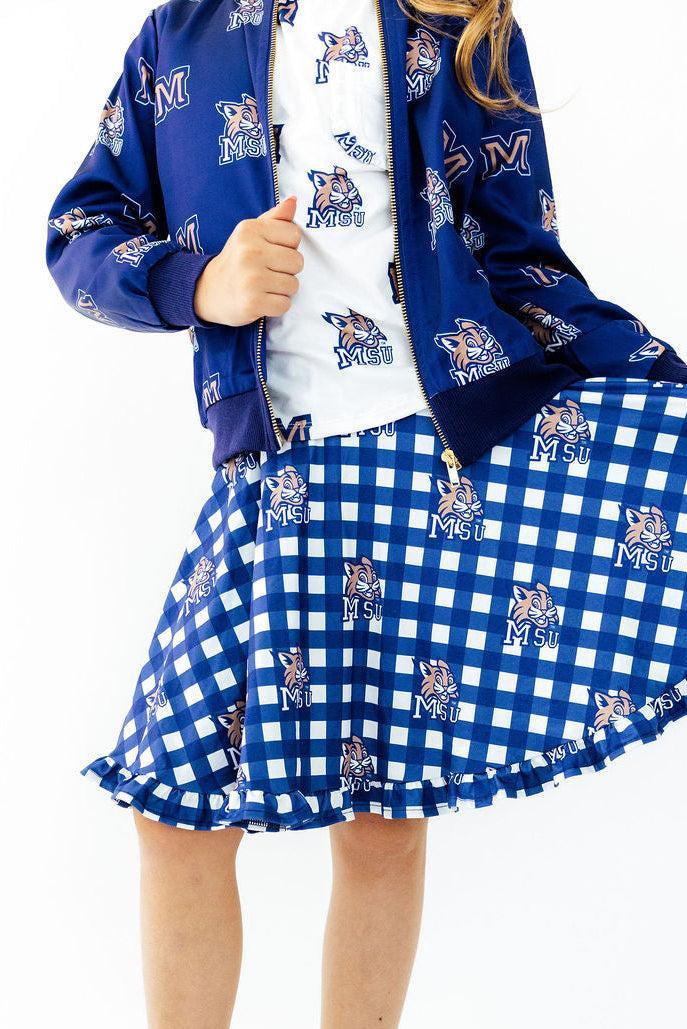 Montana State University Plaid Bobcat Ruffle Twirl Skort - Aaria Tees