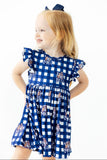Montana State University Plaid Bobcat Flutter Twirl Dress - Aaria Tees Aaria Tees