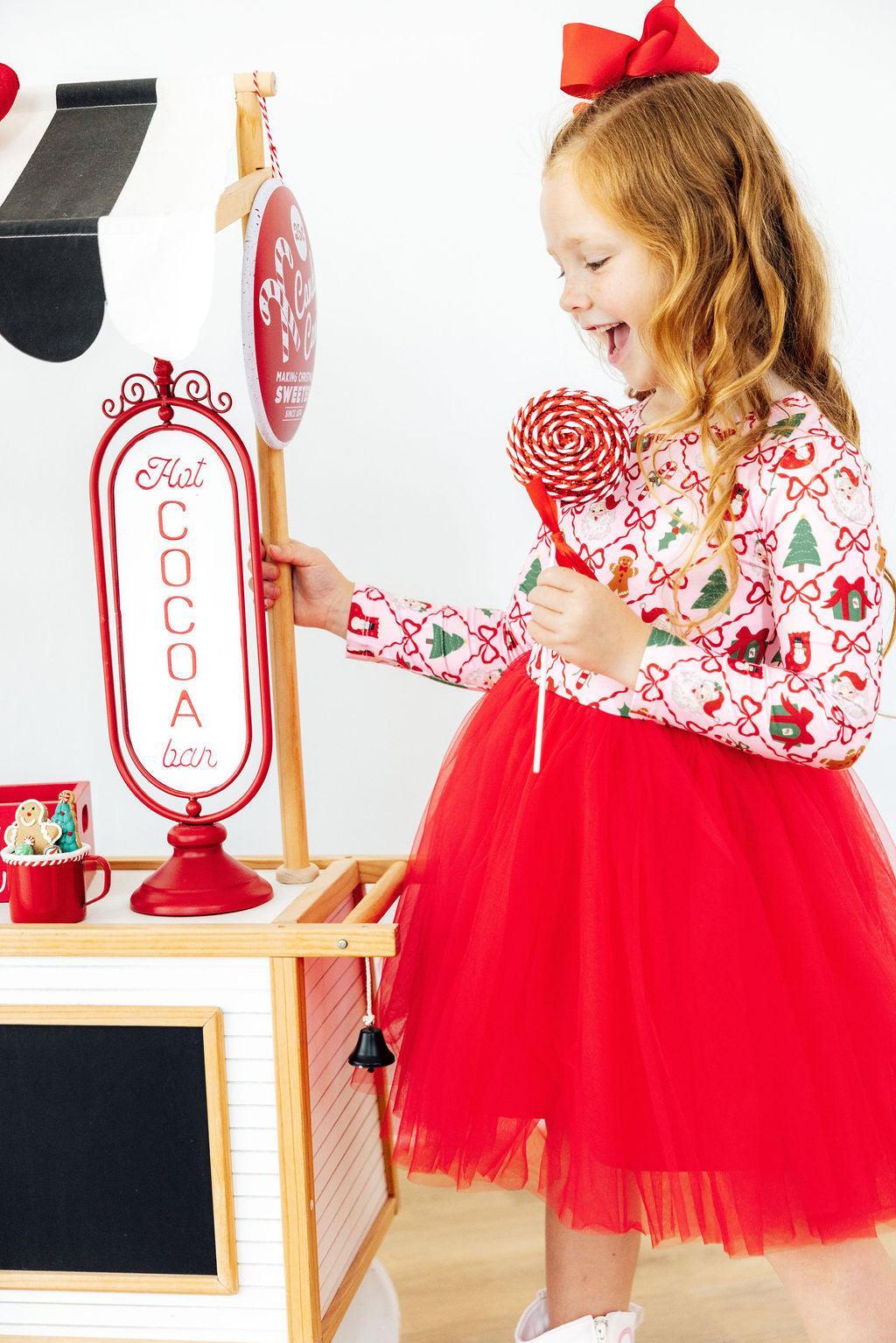 Deck the Halls L/S Tutu Dress - Aaria Tees Aaria Tees