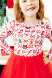 Deck the Halls L/S Tutu Dress - Aaria Tees Aaria Tees