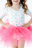 Bows & Mistletoe 3/4 Tutu Leotard - Aaria Tees Aaria Tees