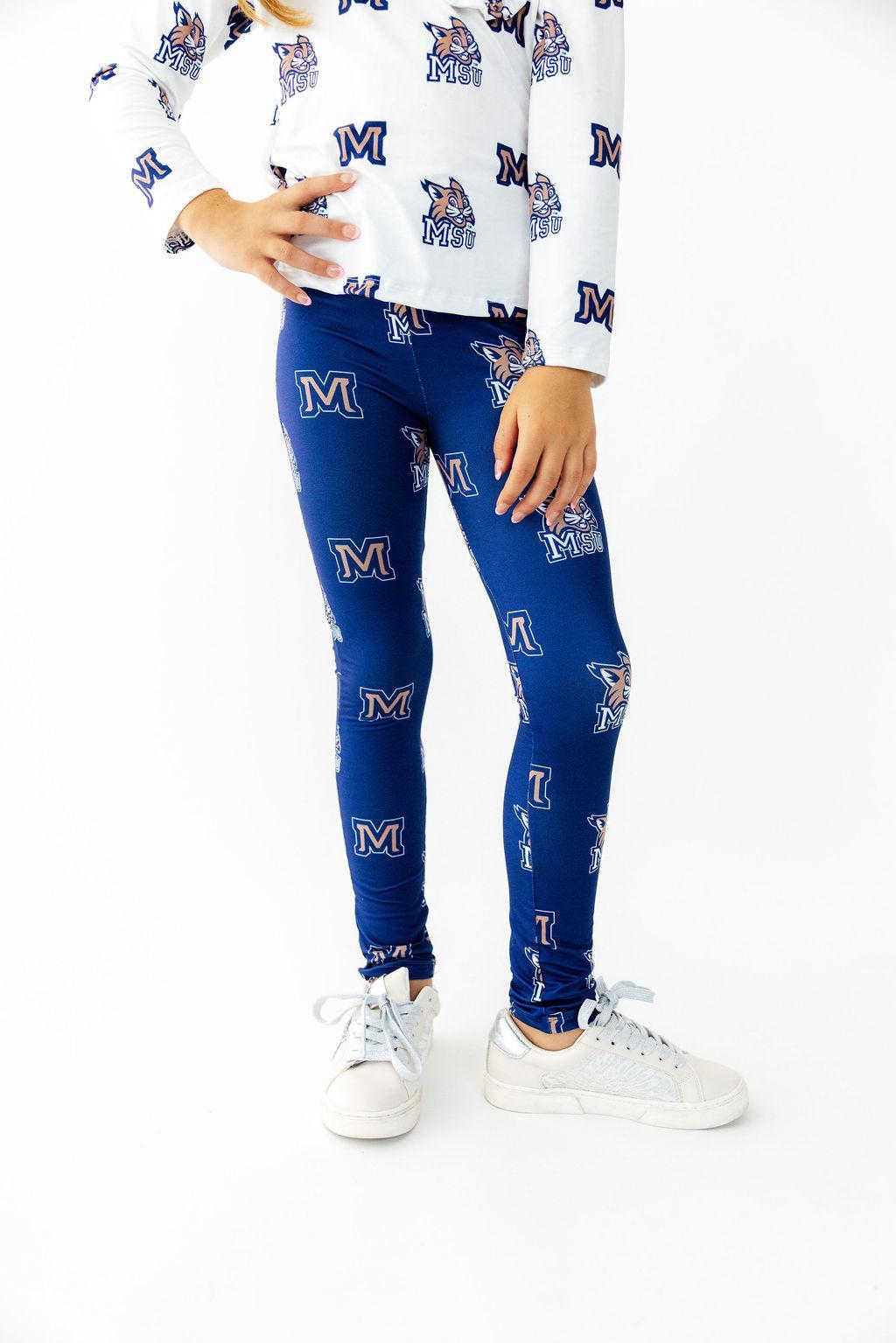 Montana State University Blue Bobcat Leggings - Aaria Tees Aaria Tees