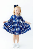Montana State University Plaid Bobcat 3/4 Sleeve Pocket Twirl Dress - Aaria Tees Aaria Tees
