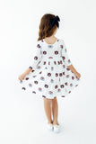 Auburn White Aubie 3/4 Sleeve Pocket Twirl Dress - Aaria Tees Aaria Tees