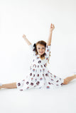 Auburn White Aubie 3/4 Sleeve Pocket Twirl Dress - Aaria Tees Aaria Tees