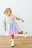 Ombre Puff Sleeve Sequin Dress - Aaria Tees Aaria Tees