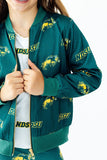 North Dakota State University Green Bison Satin Jacket - Aaria Tees Aaria Tees
