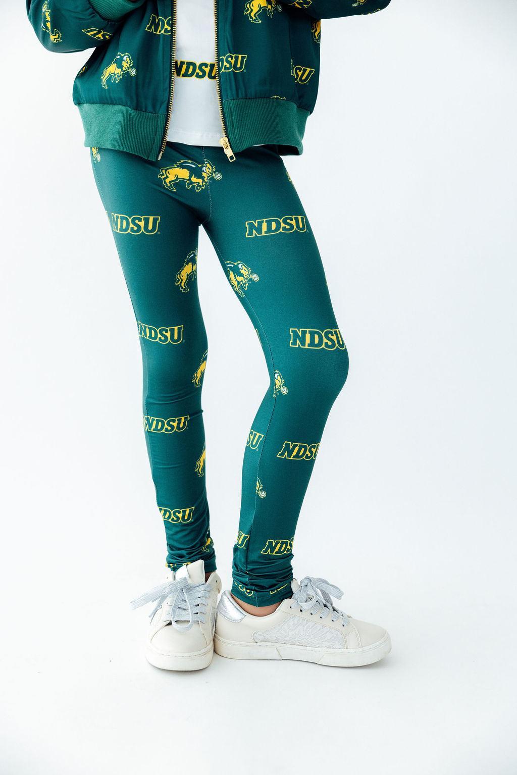North Dakota State University Green Bison Leggings - Aaria Tees Aaria Tees