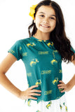 North Dakota State University Green Bison Ruffle Pocket Tee - Aaria Tees Aaria Tees