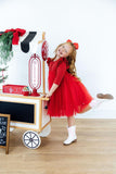Red Shimmer 3/4 Sleeve Tutu Dress - Aaria Tees Aaria Tees