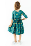 North Dakota State University Green Bison 3/4 Sleeve Pocket Twirl Dress - Aaria Tees Aaria Tees