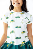 North Dakota State University White Bison Ruffle Pocket Tee - Aaria Tees Aaria Tees