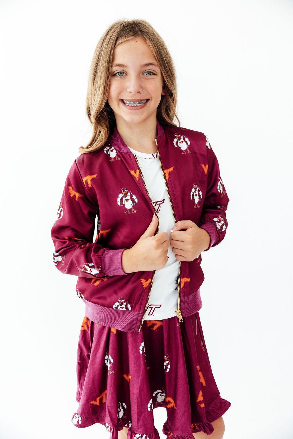 Virginia Tech Maroon Hokie Satin Jacket - Aaria Tees Aaria Tees