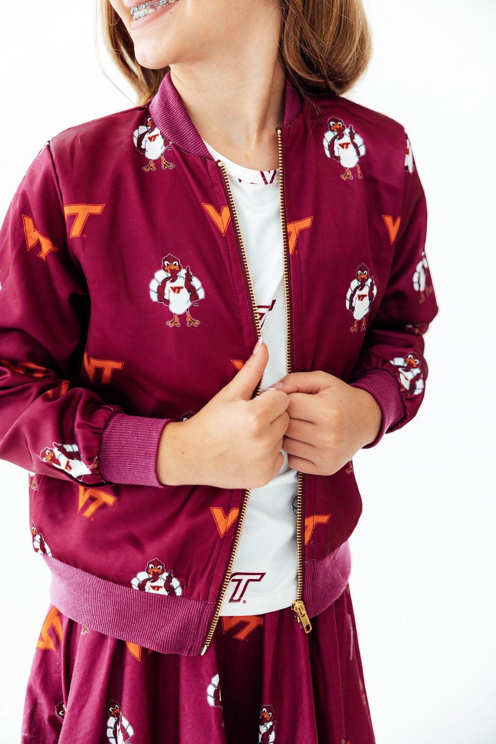 Virginia Tech Maroon Hokie Satin Jacket - Aaria Tees