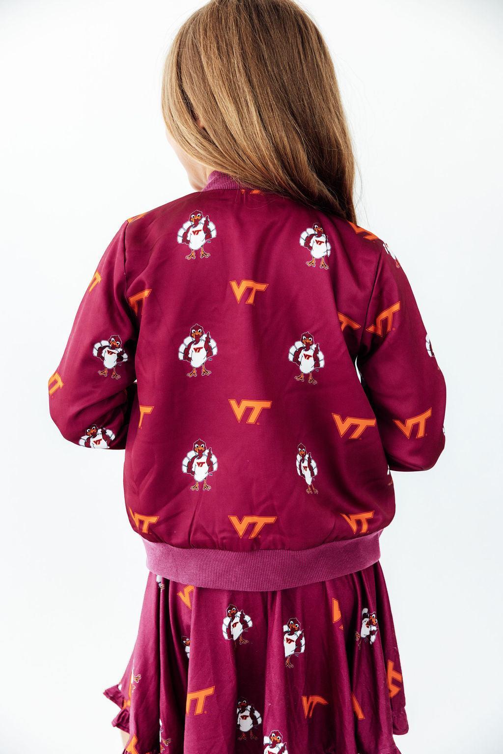 Virginia Tech Maroon Hokie Satin Jacket - Aaria Tees Aaria Tees