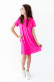 Hot Pink T-Shirt Dress - Aaria Tees Aaria Tees