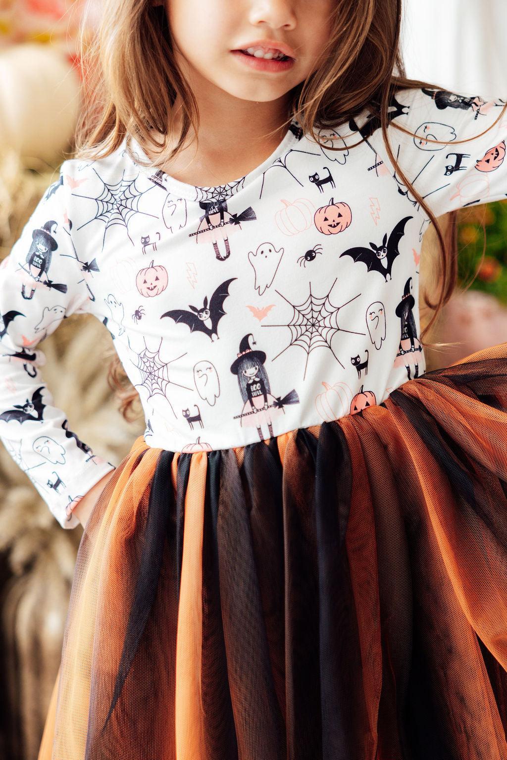 Boo-tiful Halloween L/S Tutu Dress - Aaria Tees Aaria Tees