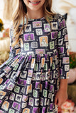 Trick or Treat L/S Pocket Twirl Dress Aaria Tees
