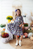 Trick or Treat L/S Pocket Twirl Dress Aaria Tees