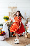 Pumpkin Spice Velvet Ruffle Twirl Dress - Aaria Tees Aaria Tees