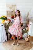 Spooky Sweetheart 3/4 Sleeve Pocket Twirl Dress Aaria Tees