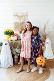 Spooky Sweetheart 3/4 Sleeve Pocket Twirl Dress Aaria Tees