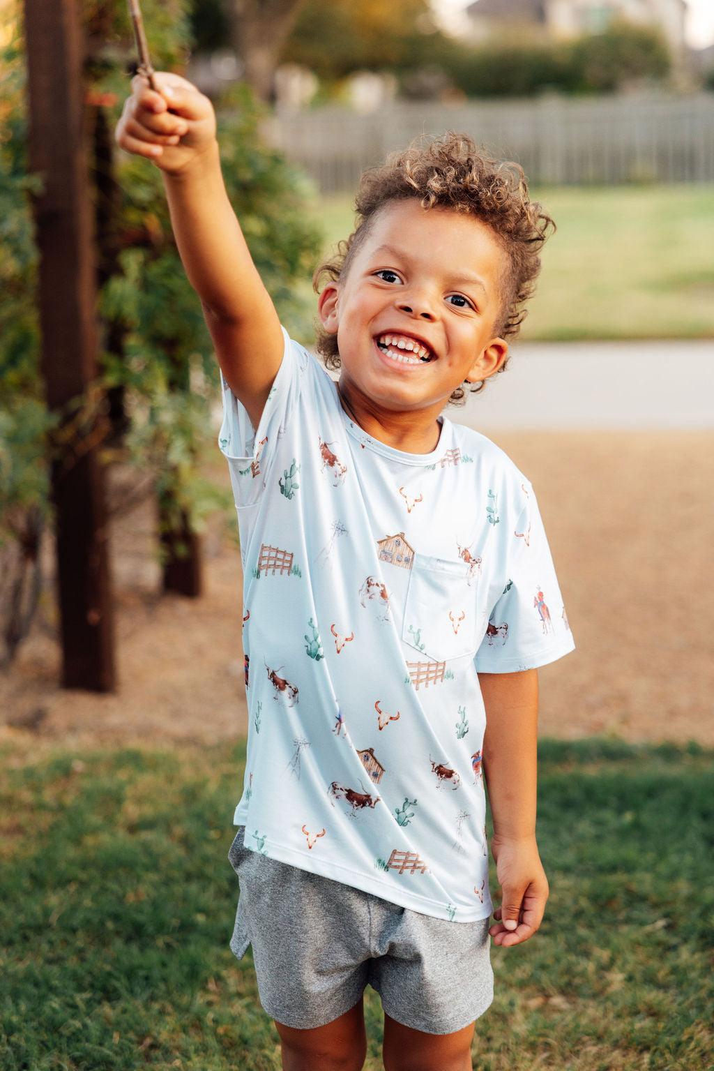 Boys Ranch Hand S/S Pocket Tee - Aaria Tees Aaria Tees