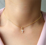 Mini Cross Necklace Aaria Tees