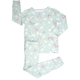 Mint Butterfly Daisy Bamboo Big Kid Pajama Set Aaria Tees
