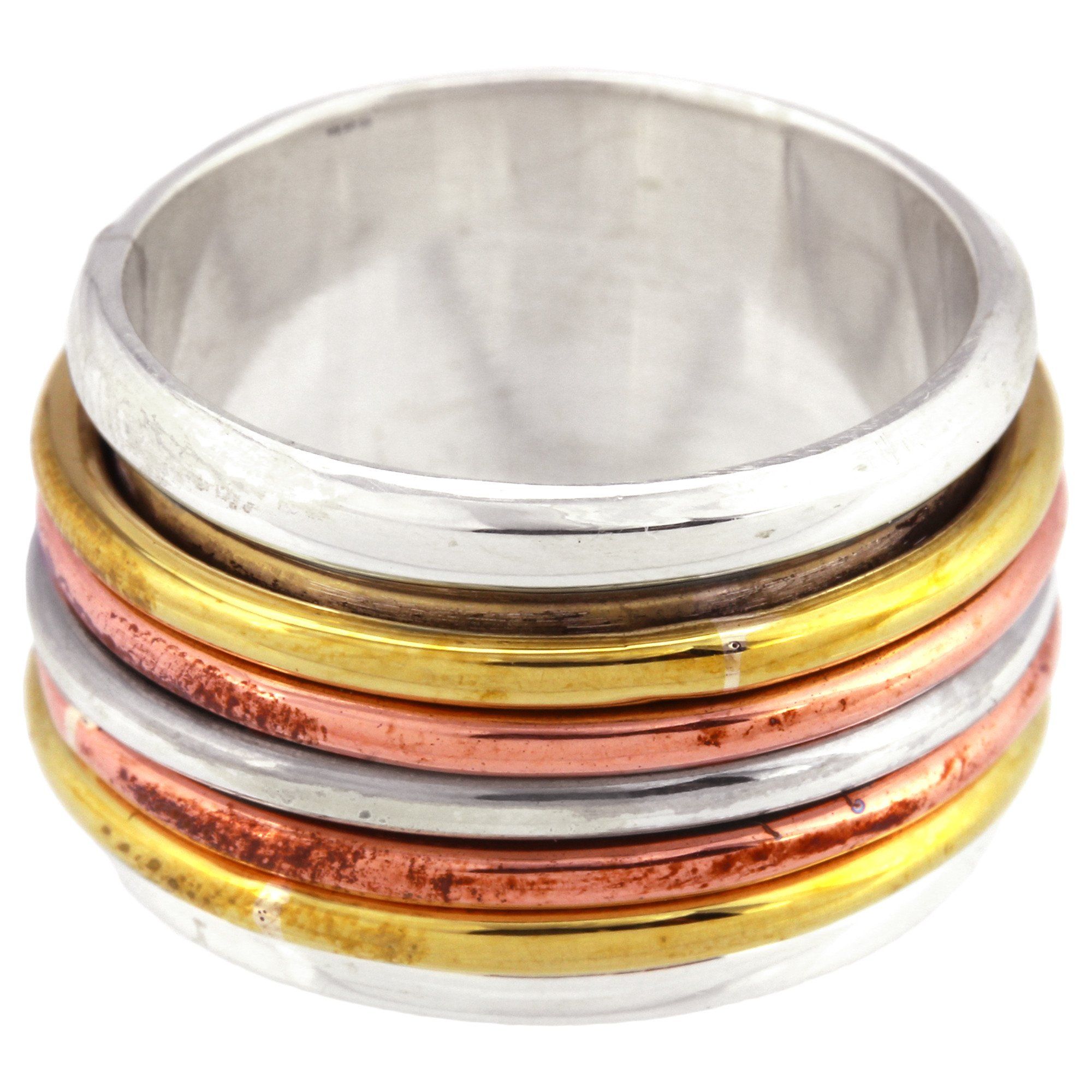 Mixed Metals Spinning Sterling Ring - Aaria Tees Aaria Tees