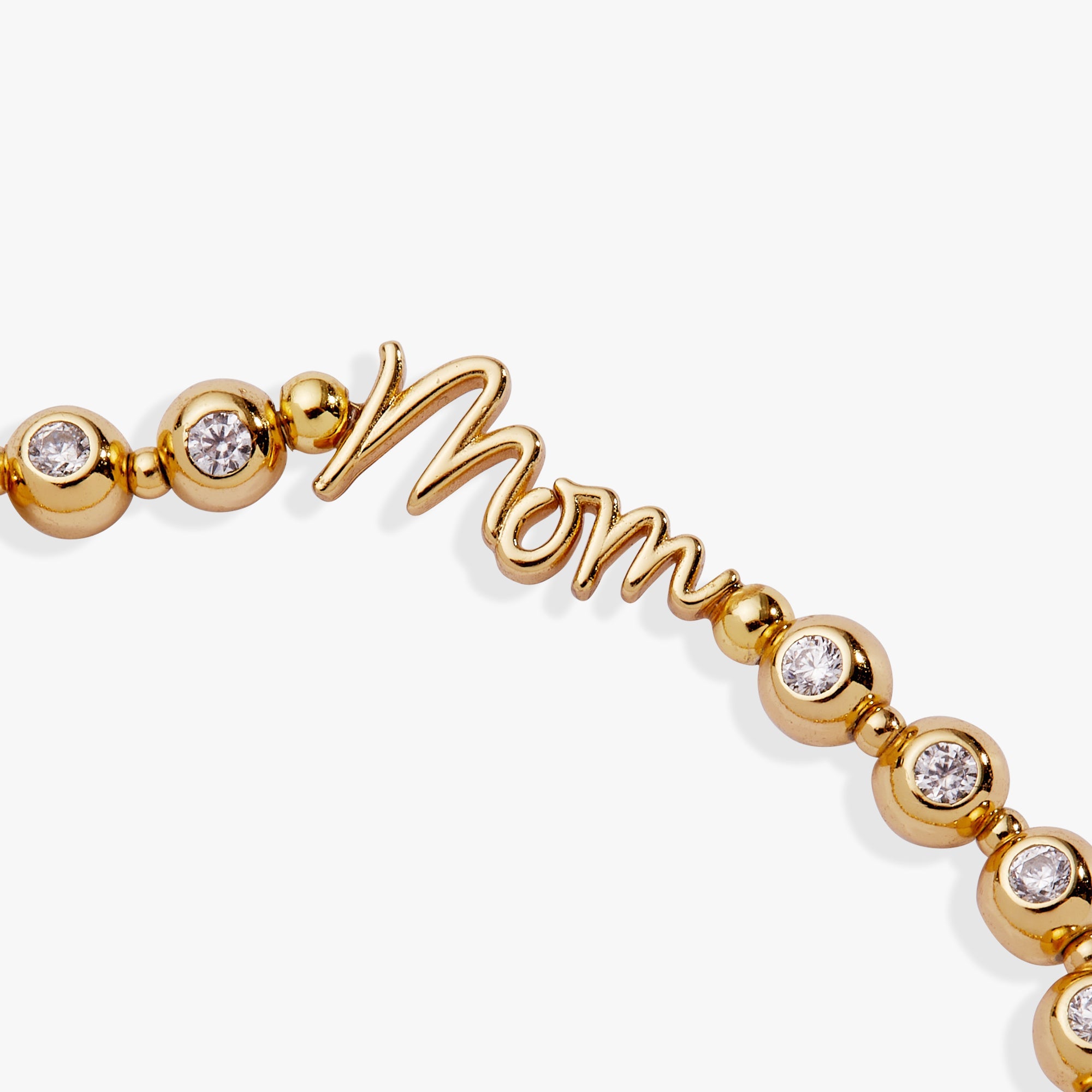 Mom Elongated Crystal Stretch Bracelet - Aaria Tees Aaria Tees